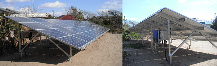 千葉県沿岸部で稼働している10kwの太陽光発電システム